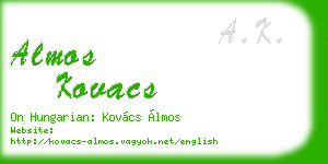 almos kovacs business card